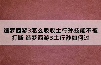 造梦西游3怎么吸收土行孙技能不被打断 造梦西游3土行孙如何过